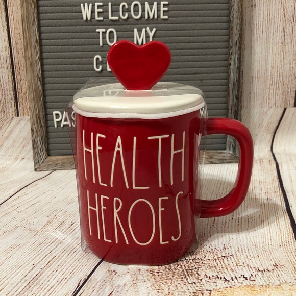 RAE DUNN HEALTH HEROS Mug w/ Heart Topper NWT - Picture 2 of 5
